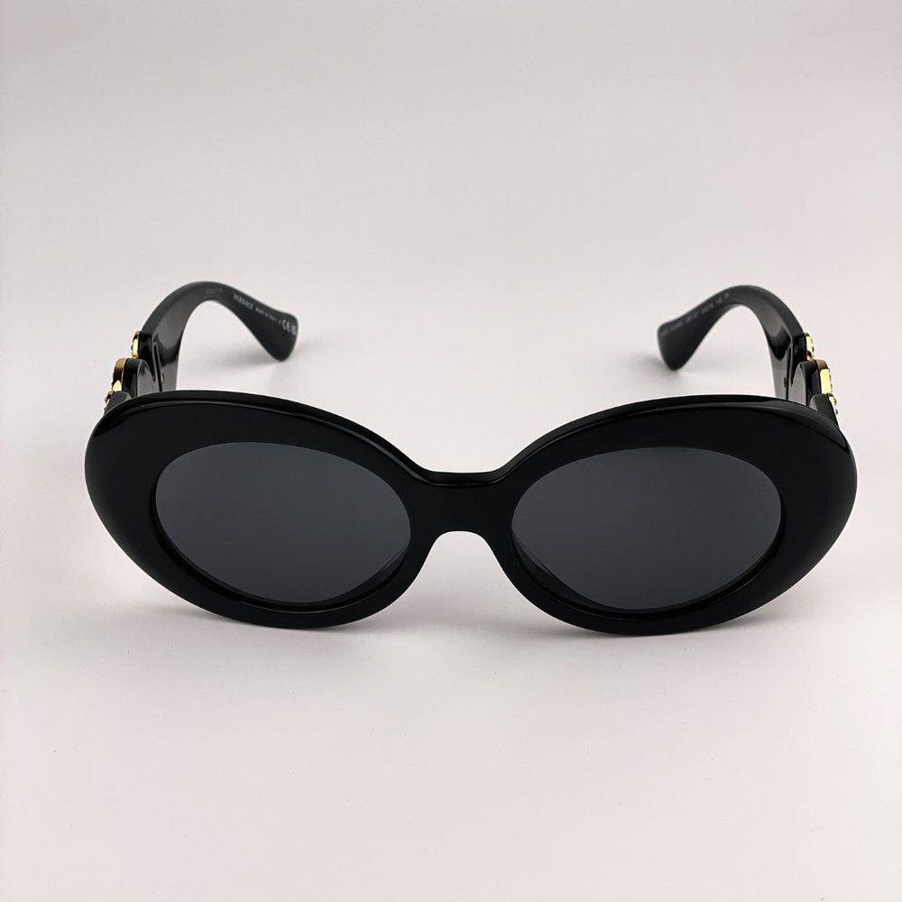 Versace VE4426BU GB1/87 Sunglasses MAXI MEDUSA BIGGIE Black Gray Oval Women - Picture 6 of 12